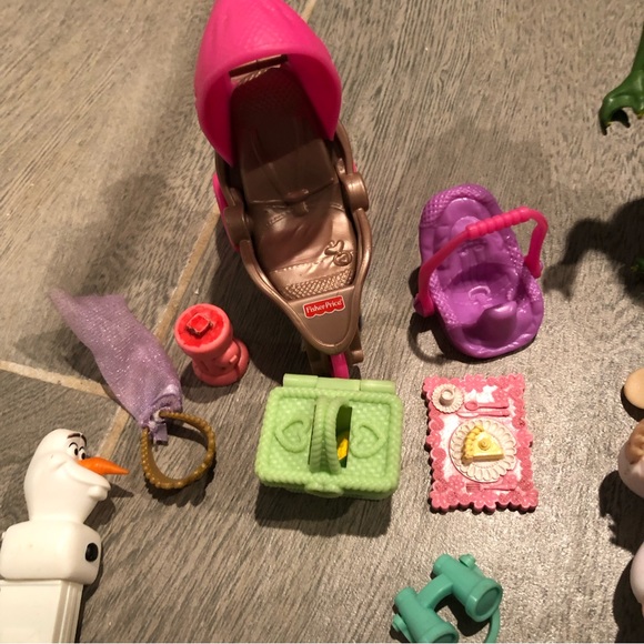 Toy bundle with fisher price little people pieces, little mermaid phone + more - Picture 3 of 5